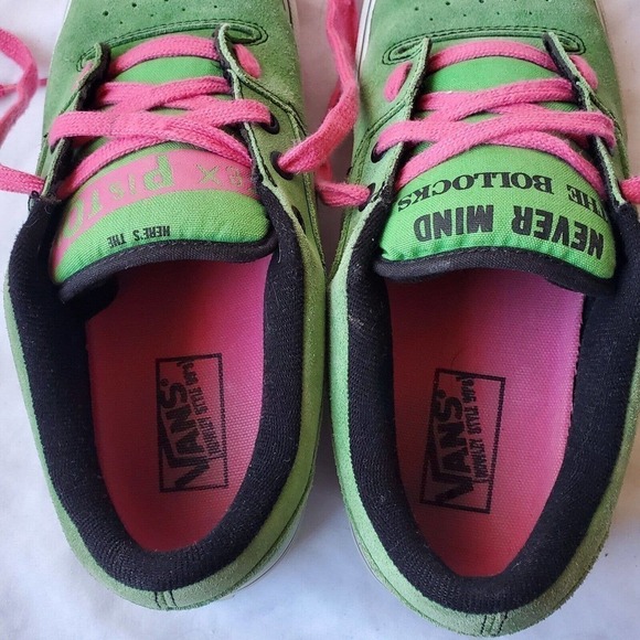 Vans x Sex Pistols Rowley Style 99s Leather Sneakers Green Mens Size 7/Women 8.5 - Picture 8 of 12